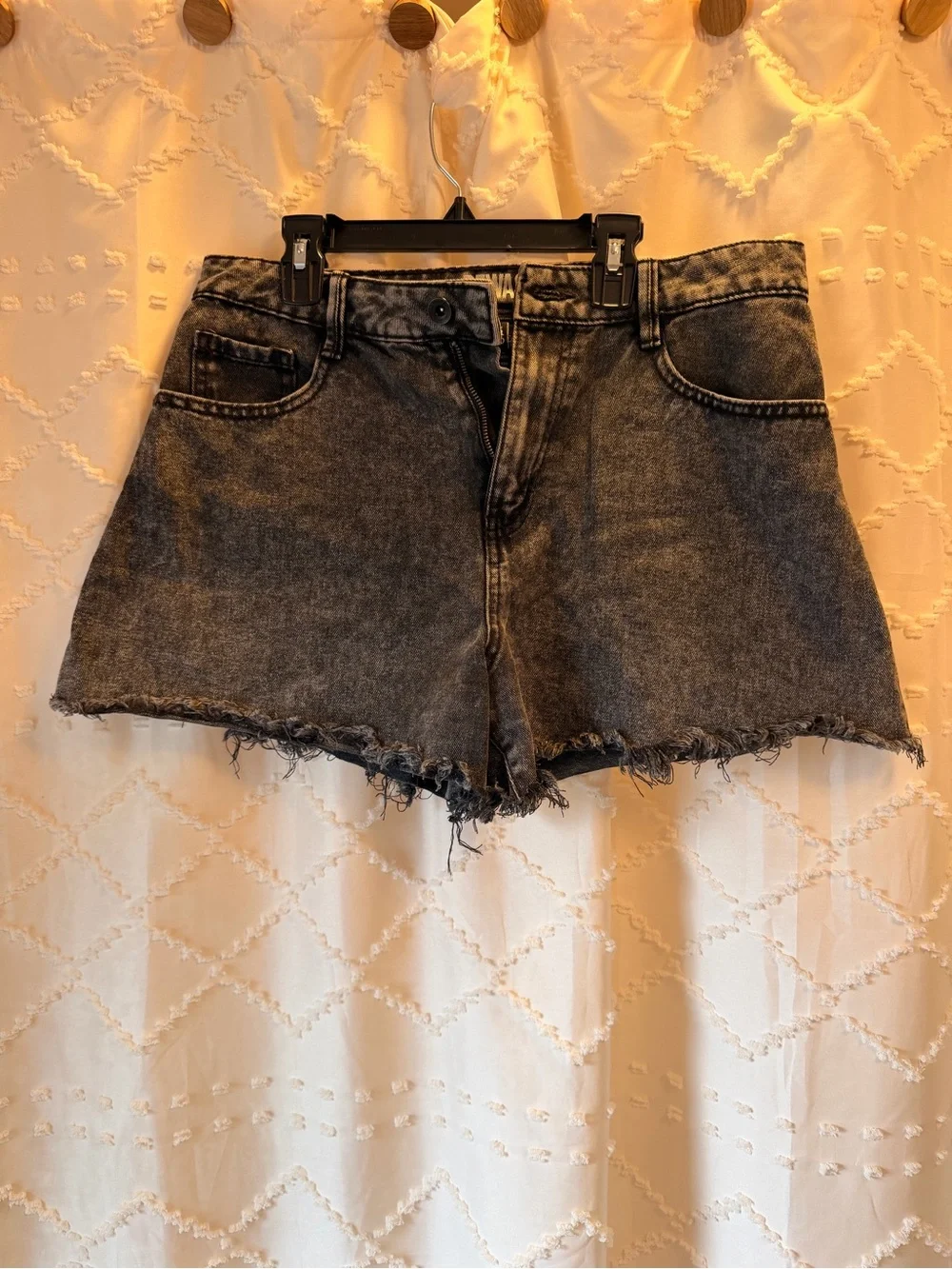 Rewash Black Washed Denim Cutoff Shorts
